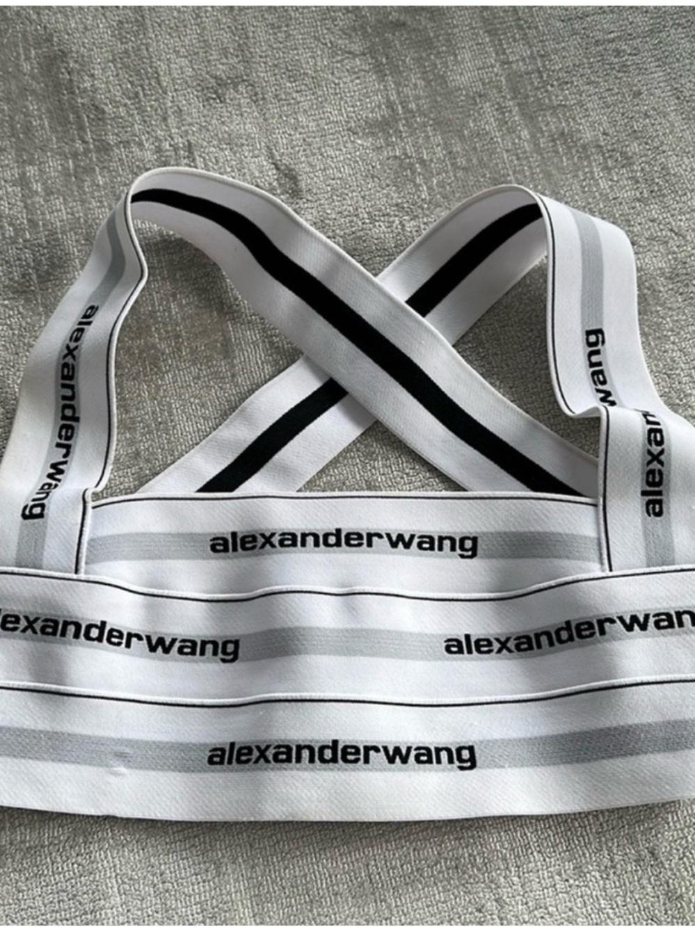 Alexander Wang White Logo Band Crop Top - Picture 2 of 2